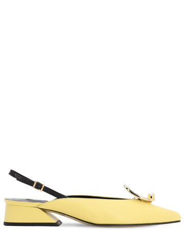 YUUL YIE 30mm Sling Back Leather Pumps in yellow