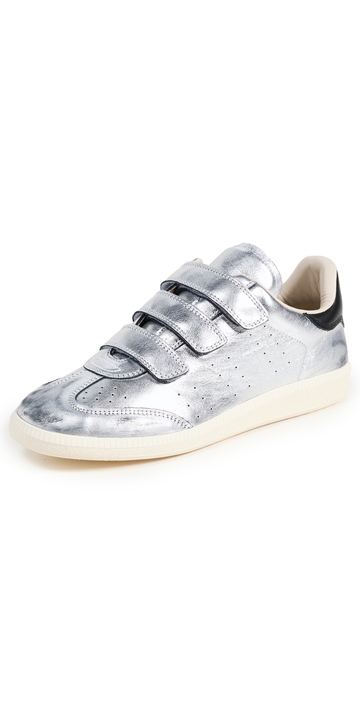 isabel marant beth metallic sneakers silver 38