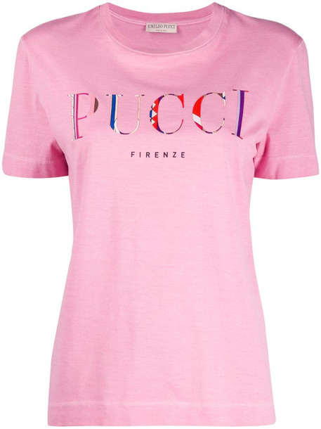 Emilio Pucci logo printed T-shirt in pink