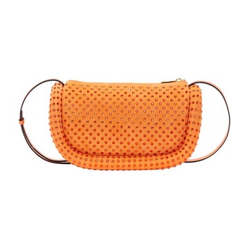 Jw Anderson Bumper-12 leather crossbody bag with crystal in orange