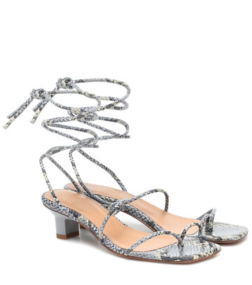 LOQ Roma snake-effect leather sandals in blue
