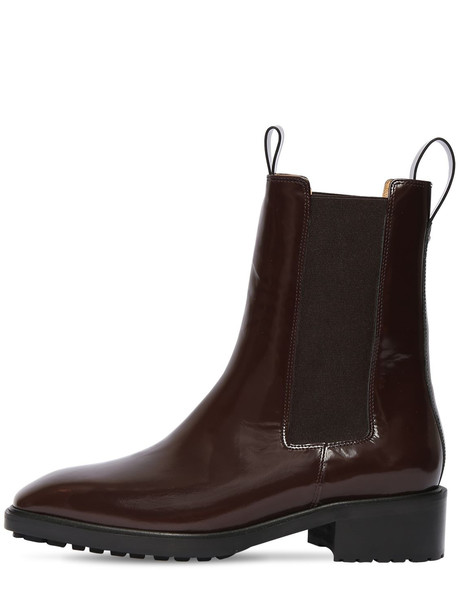 AEYDE 50mm Simone Brushed Leather Ankle Boots in brown