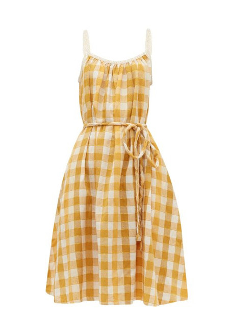 Ace & Jig - Noelle Checked Tie Waist Cotton Dress - Womens - Yellow