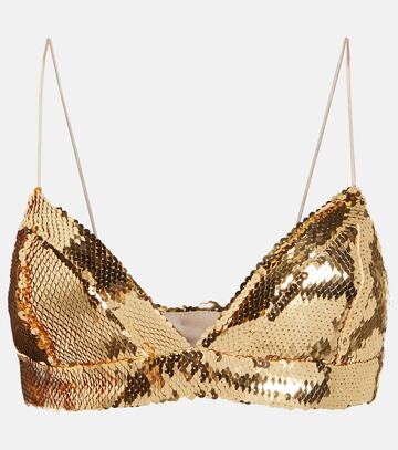 Alex Perry Aine sequined bralette in gold