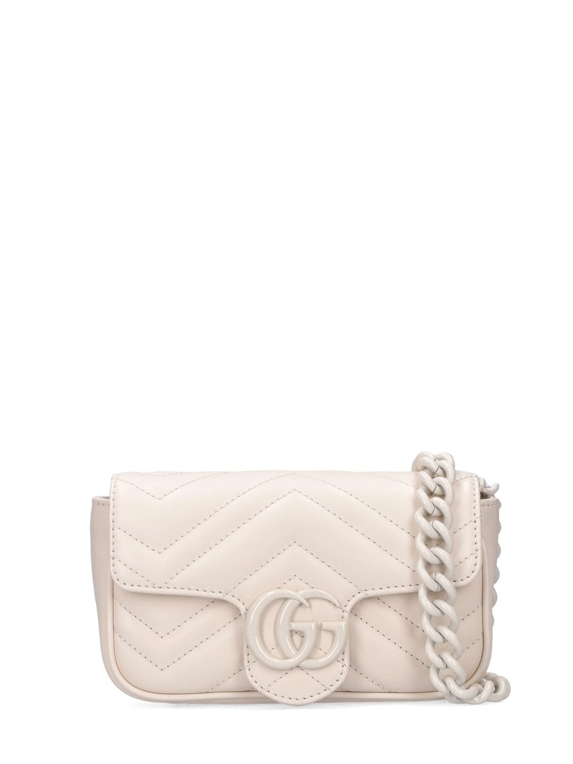GUCCI Gg Marmont Leather Bag in white