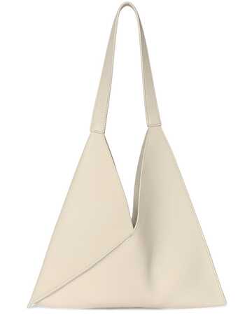 khaite small sara leather tote bag in white