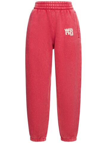 alexander wang essential cotton terry sweatpants in red