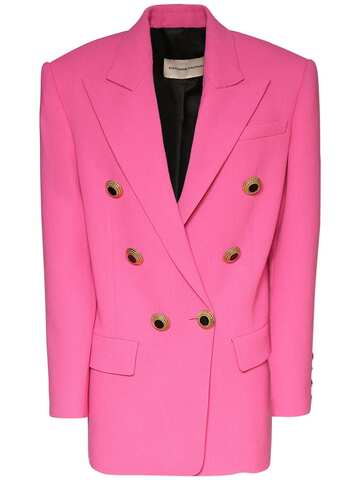 ALEXANDRE VAUTHIER Oversized Double Breasted Wool Jacket in pink / fuchsia
