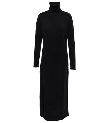 saint laurent turtleneck cashmere sweater dress in black