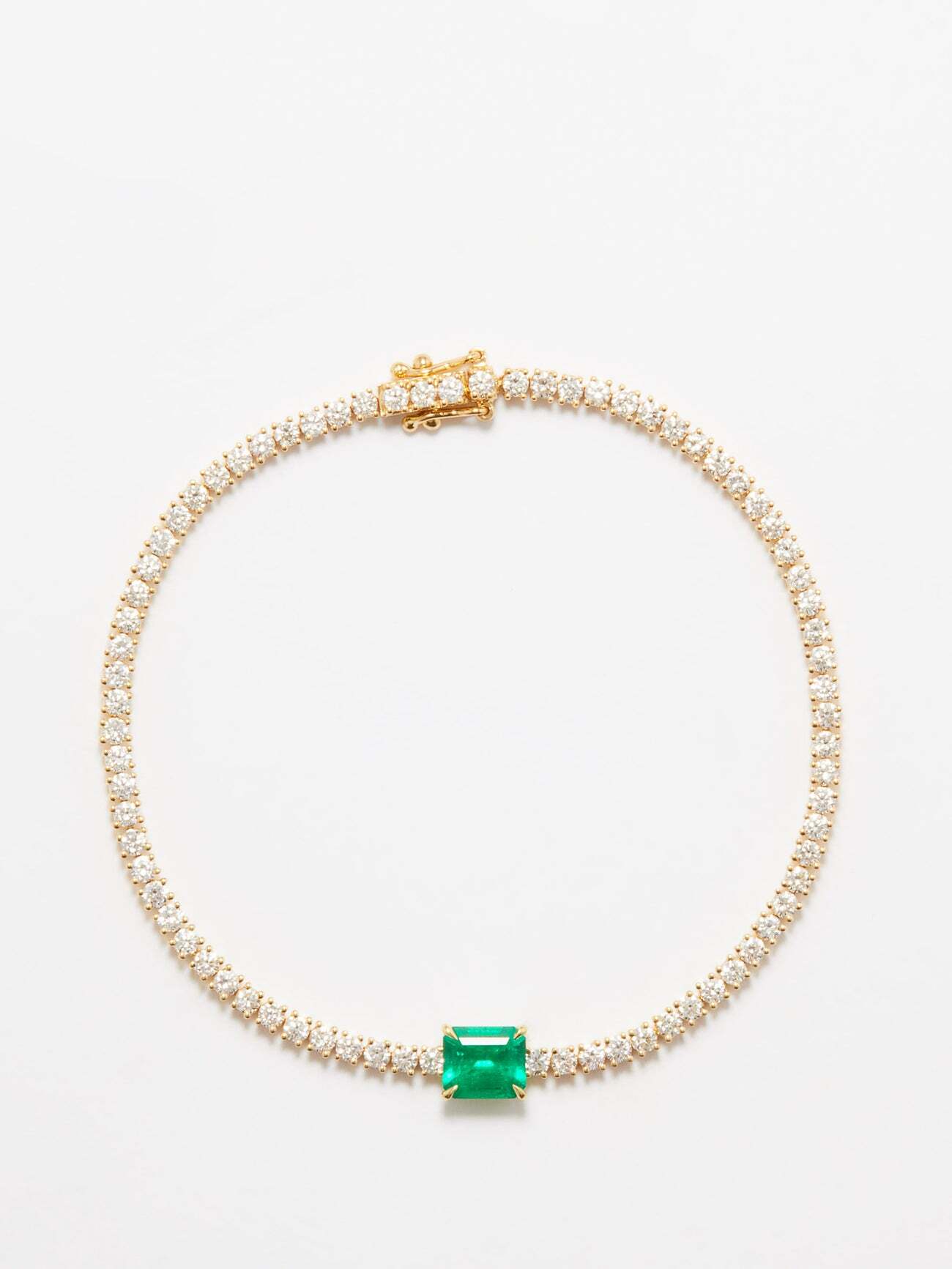 Anita Ko - Hepburn Diamond, Emerald & 18kt Gold Bracelet - Womens - Green Multi
