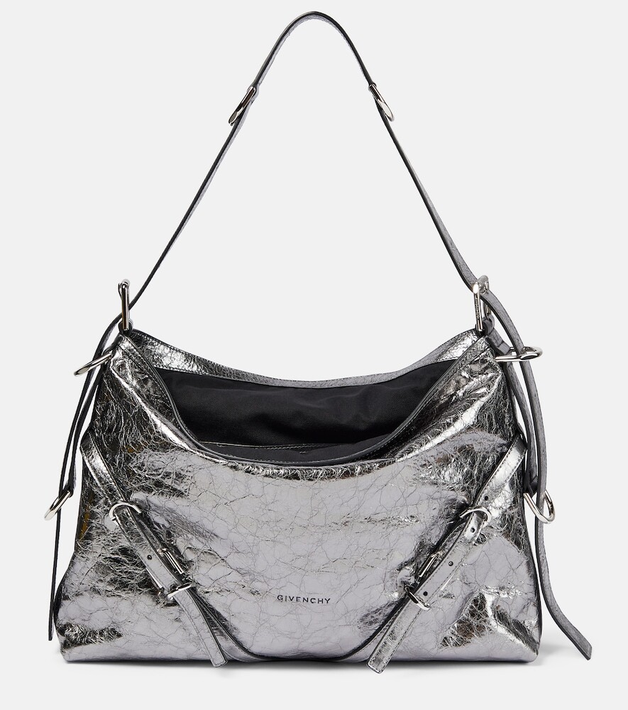 Givenchy Voyou Medium leather shoulder bag in metallic