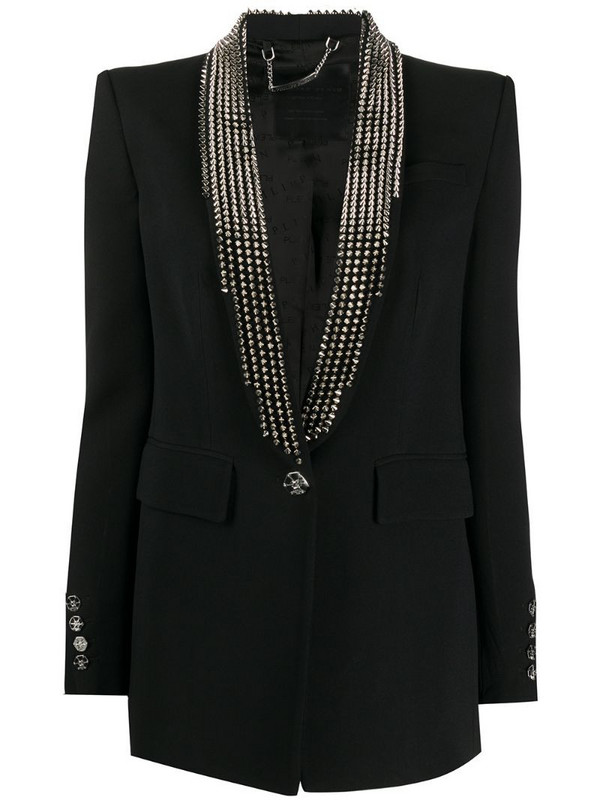 Philipp Plein spike-studded blazer in black
