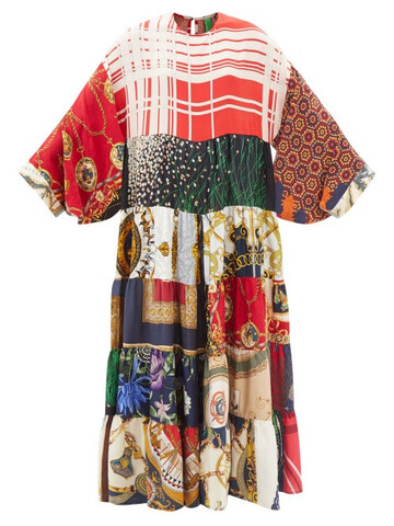 Rianna + Nina Rianna + Nina - Patchwork Vintage-silk Maxi Dress - Womens - Multi