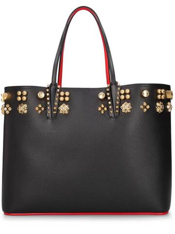 christian louboutin cabata courones seville leather tote bag in black / gold
