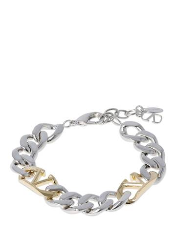 valentino garavani v logo chain bracelet in gold