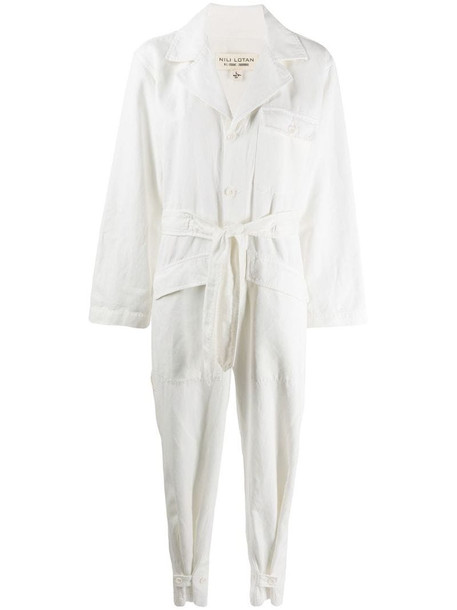 Nili Lotan belted jumpsuit in white