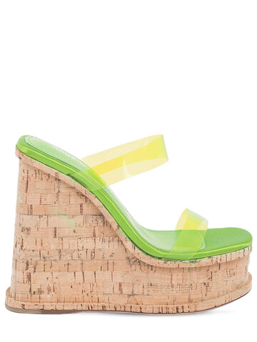 HAUS OF HONEY 140mm Palace Pvc Wedge Mules in green