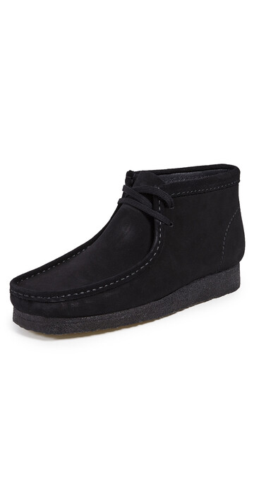 Clarks Suede Wallabee Boots in black