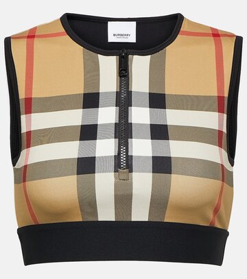 Burberry Burberry Check jersey crop top in black