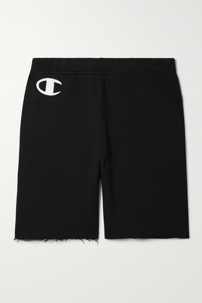 NILI LOTAN - + Champion Printed Cotton-jersey Shorts - Black