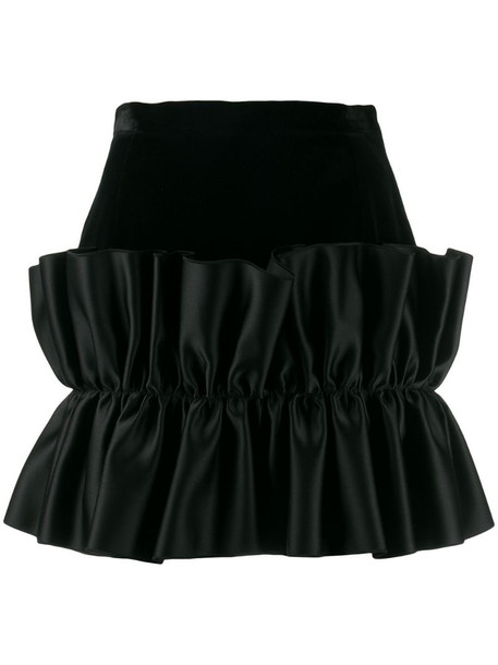Christopher Kane velvet frill mini skirt in black