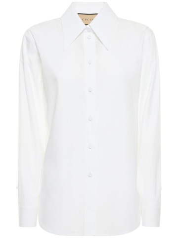 GUCCI Cotton Poplin Shirt in white