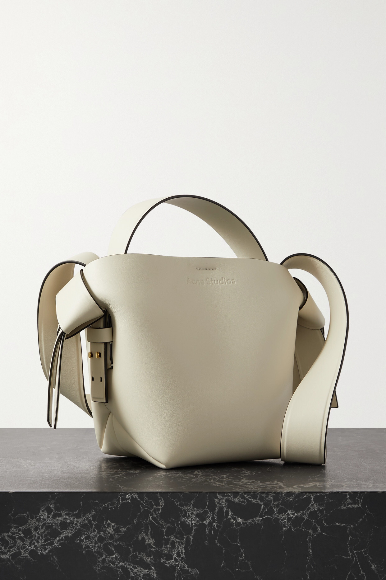 Acne Studios - Mini Knotted Leather Shoulder Bag - White
