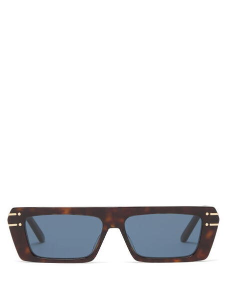Dior - Diorsignature Rectangular Acetate Sunglasses - Womens - Brown