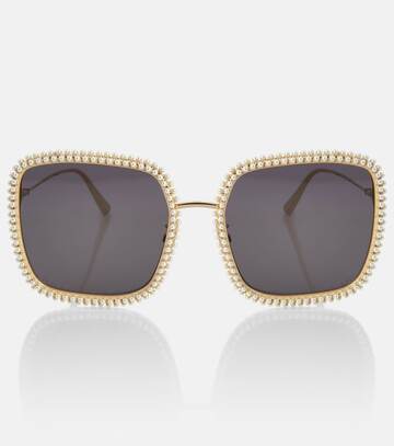 dior eyewear missdior s2u embellished square sunglasses in gold