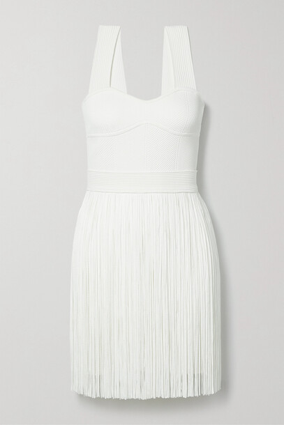 Hervé Léger - Fringed Recycled Bandage Mini Dress - White