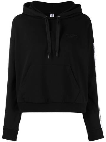 moschino side logo-print hoodie - black