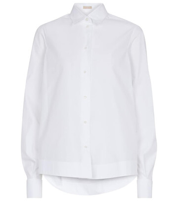 alaã¯a cotton-blend poplin shirt in white