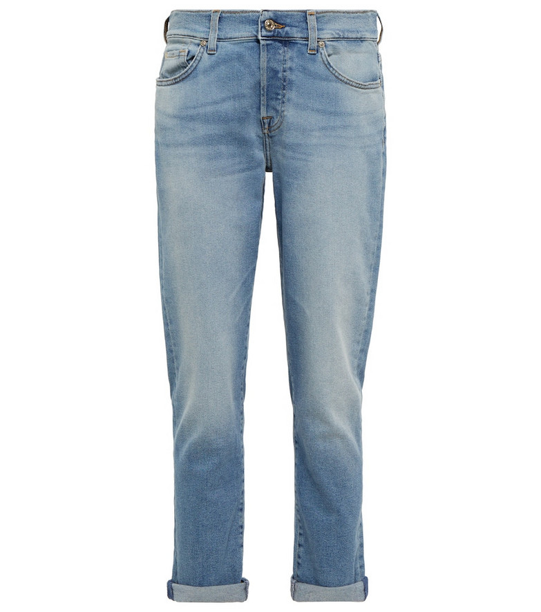 7 For All Mankind Asher mid-rise cropped jeans in blue