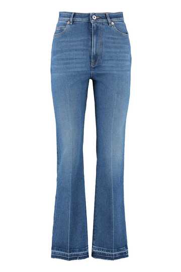 Valentino Flared Jeans With Frayed Hem in denim / denim