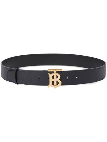burberry monogram-plaque reversible leather belt - black
