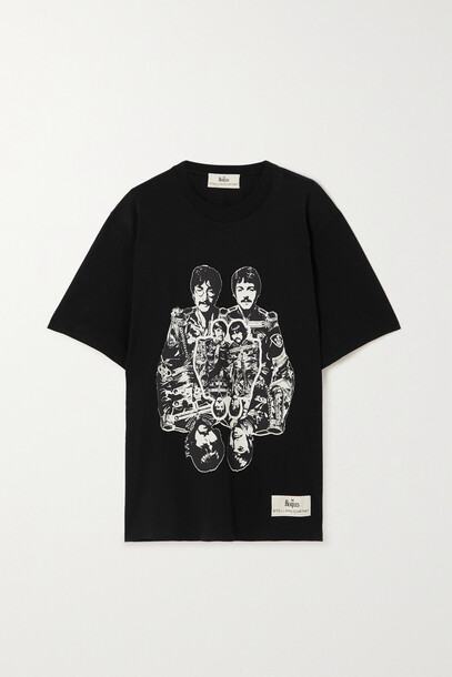 Stella McCartney - + The Beatles Get Back Oversized Appliquéd Printed Cotton-jersey T-shirt - Black