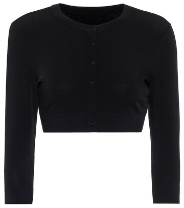 Alaïa Cropped stretch-knit cardigan in black