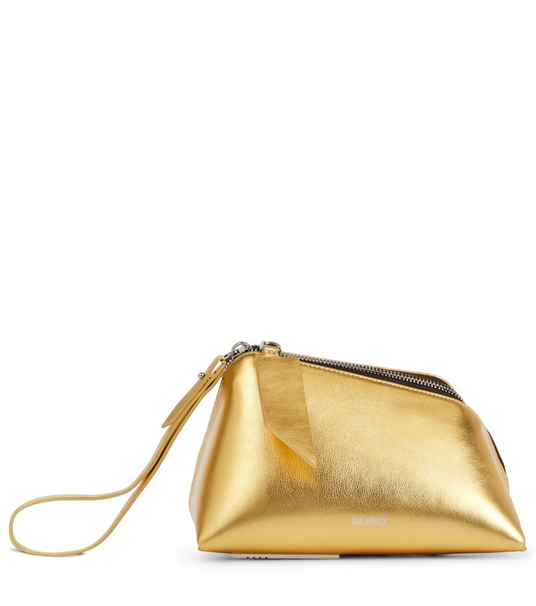 The Attico Saturday Small leather pouch in gold