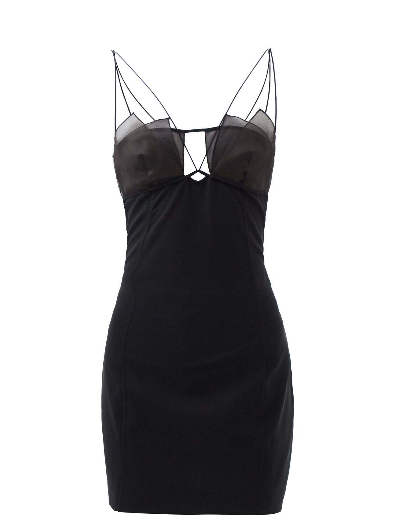 Nensi Dojaka - Layered Organza Mini Dress - Womens - Black