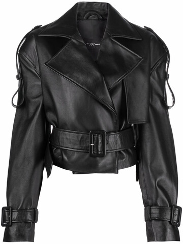 manokhi hana cropped biker jacket - black