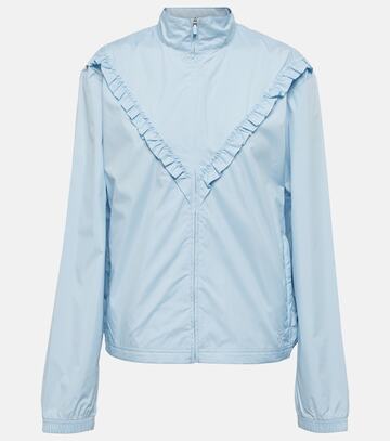 Tory Sport Ruffle-detail windbreaker jacket in blue