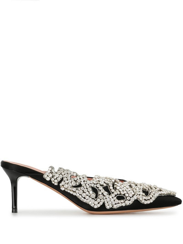 Rochas pointed embellished mules in black