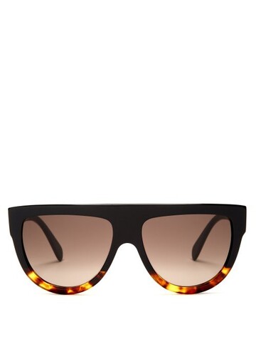 celine eyewear - aviator d frame acetate sunglasses - womens - black multi