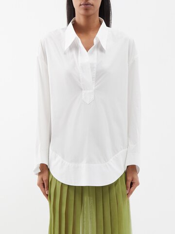 khaite - melan poplin shirt - womens - white