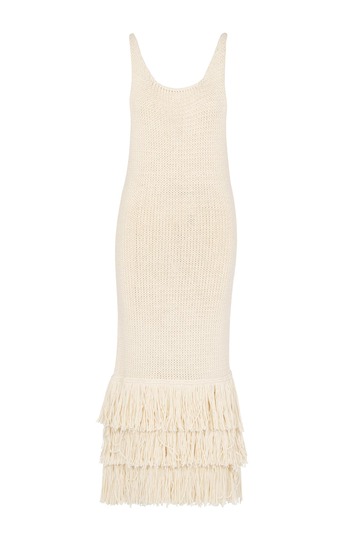 Amotea Mila Dress In Ivory Knit in white