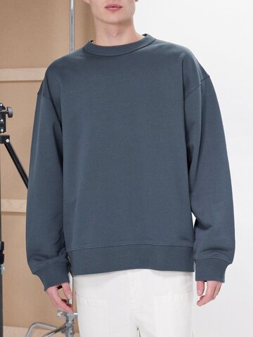 dries van noten - hax oversized cotton-jersey sweatshirt - mens - grey