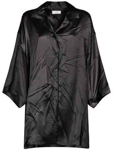 balenciaga fluid silk shirt in black