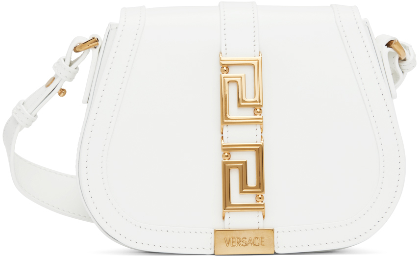 Versace White Small Greca Goddess Bag