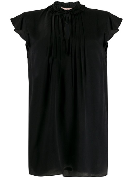 Twin-Set ruffle sleeve blouse in black