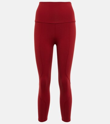 live the process geometric high-rise leggings in red